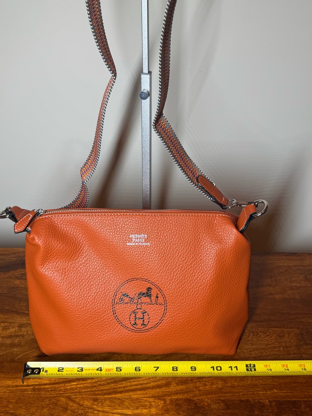 Orange Leathere Crossbody Bag. No Brand. Brand New.